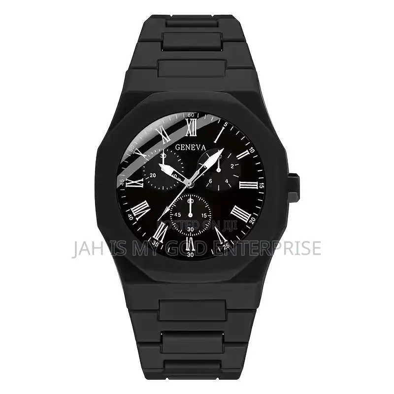 Geneva Luxury Men's Quartz Watch - Black