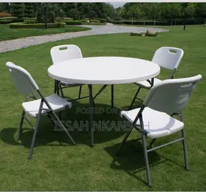 Out Door Round Plastic With Chairs