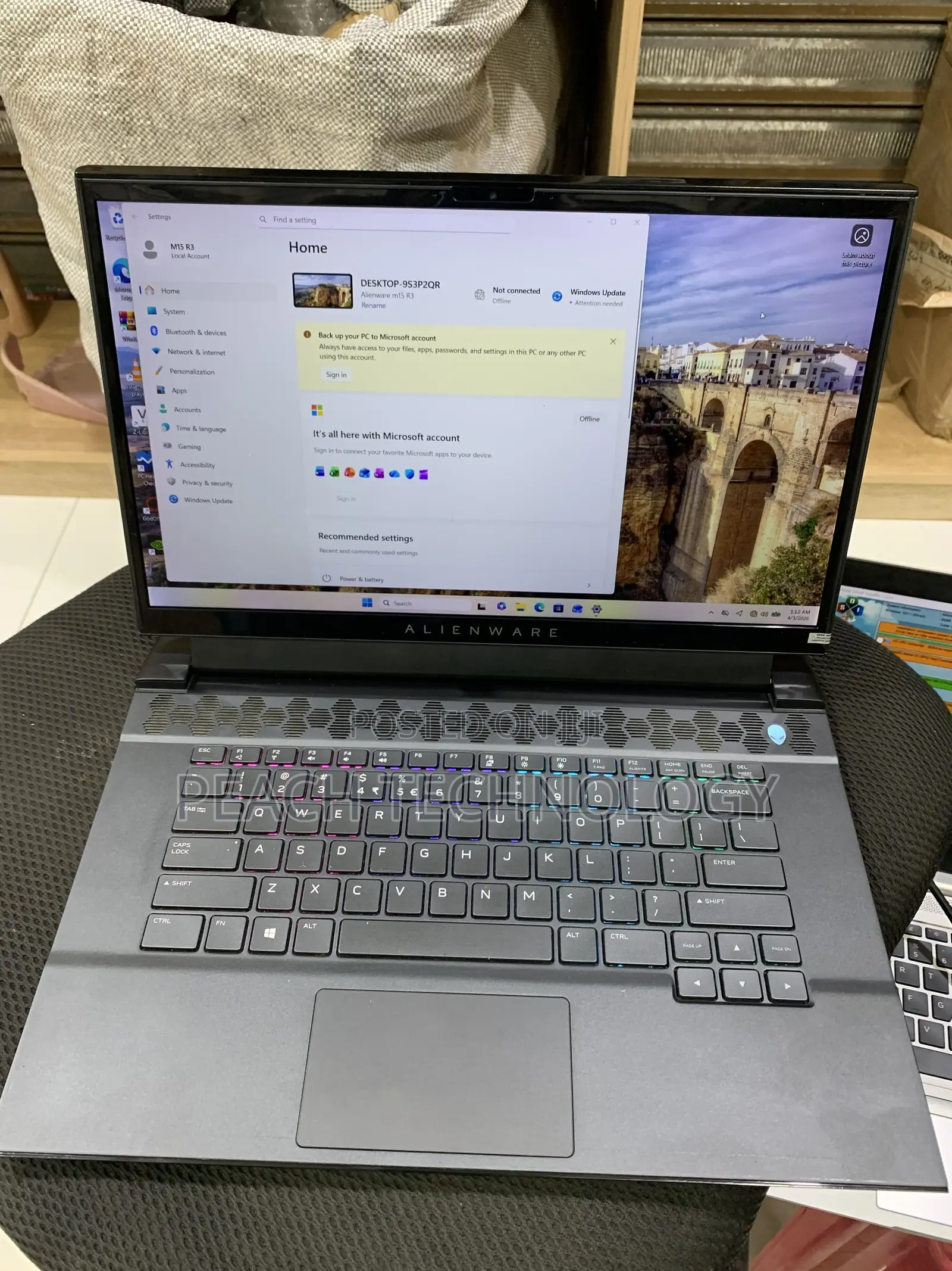 Laptop Alienware M15 r3 16GB Intel Core i7 SSD 512GB