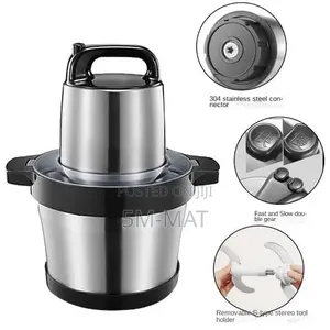 8l Fufu Pounder Palm Nut and Meat Grinder Silver/Black