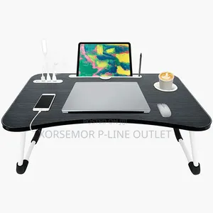 Wooden Multi-Function Bed Standing Desk With 4 Usb Ports, 60*26*40