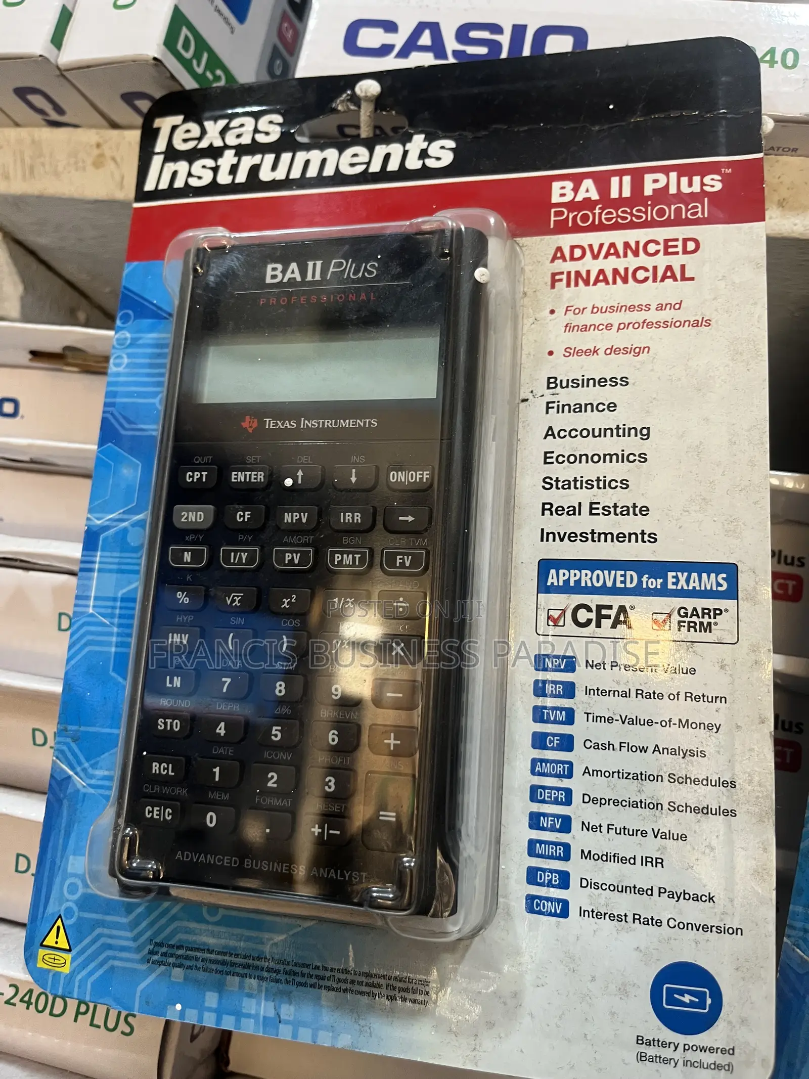 Texas Instruments Ti Ba Ii Plus Professional Financial Calculator