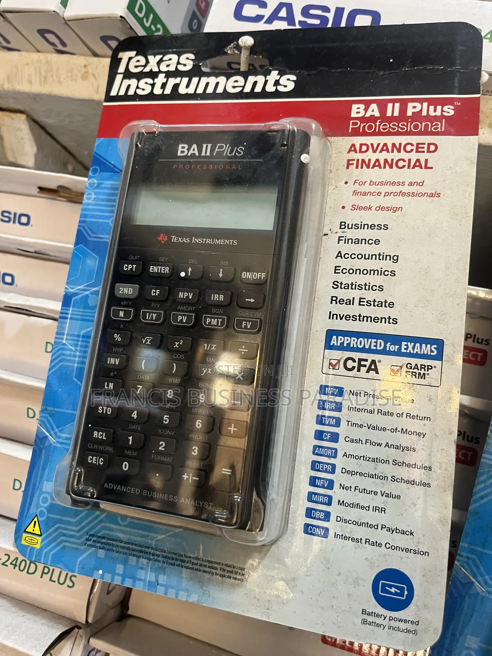 Texas Instruments Ti Ba Ii Plus Professional Financial Calculator