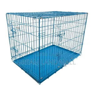 Strong Large Blue Metallic Dog Cage