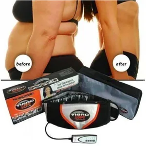Vibro Shape Slimming and Heating Massage Belt - Black/White