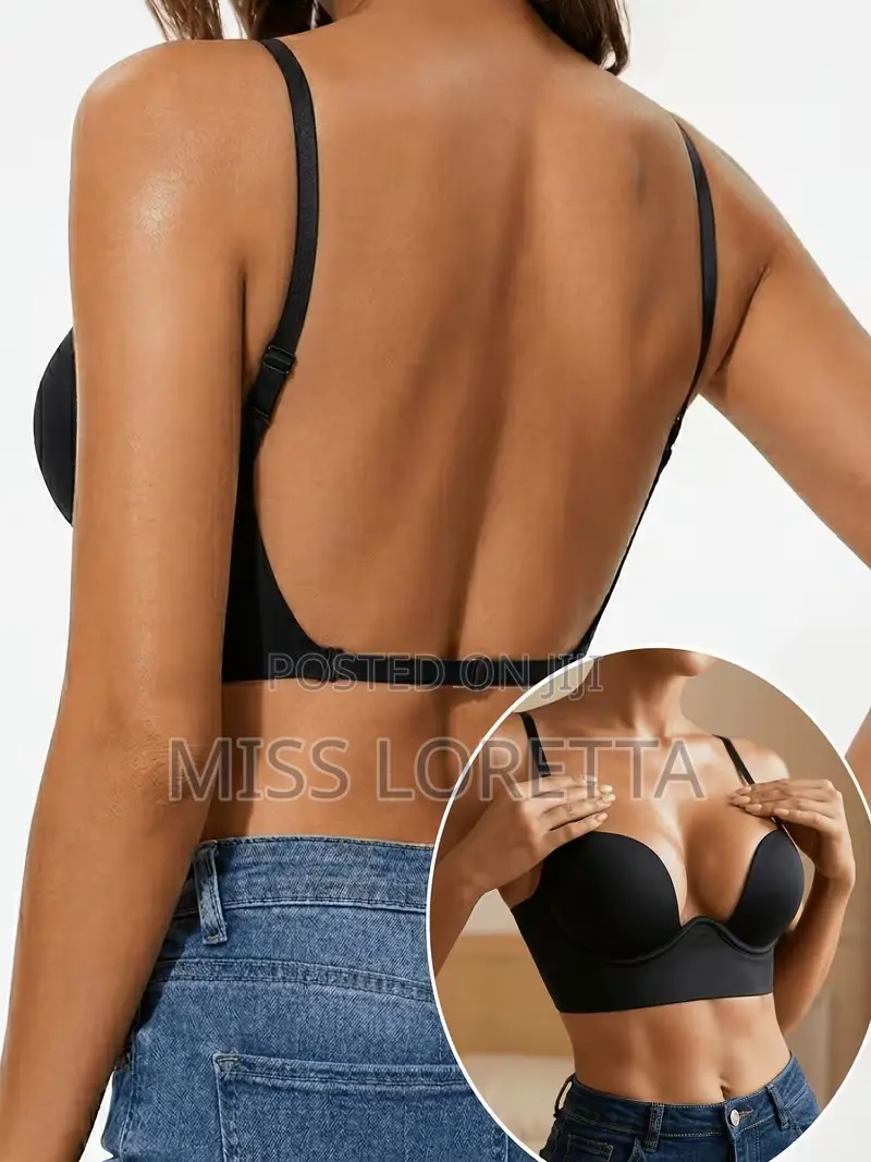 Backless Plunge Bra - Black