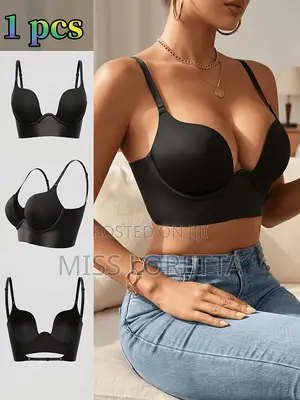 Backless Plunge Bra - Black