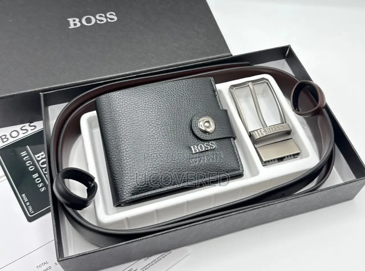 Branded Men's Wallet + Belt Gift Sets