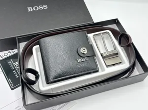 Branded Men's Wallet + Belt Gift Sets