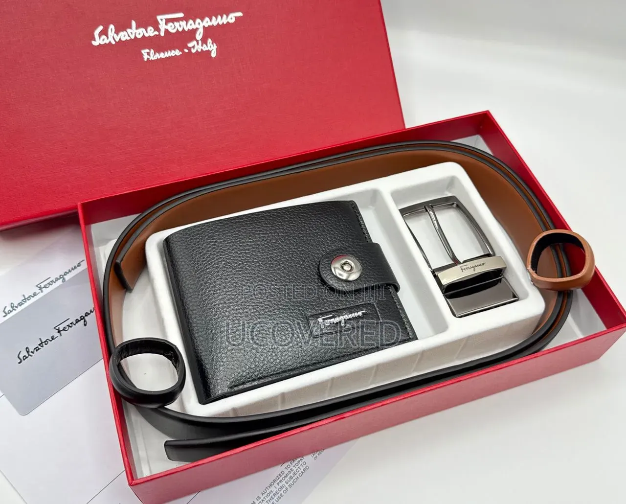 Branded Men's Wallet + Belt Gift Sets