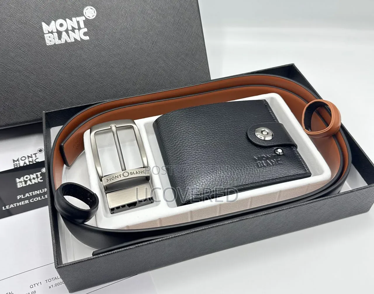 Branded Men's Wallet + Belt Gift Sets