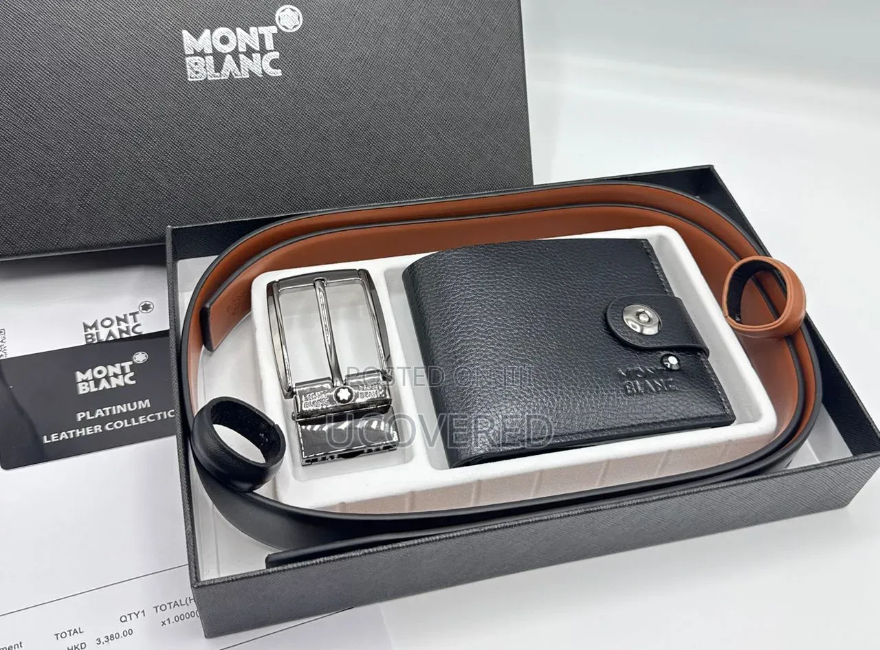 Branded Men's Wallet + Belt Gift Sets