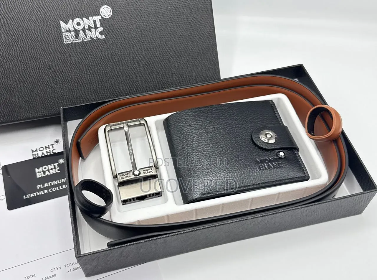 Branded Men's Wallet + Belt Gift Sets