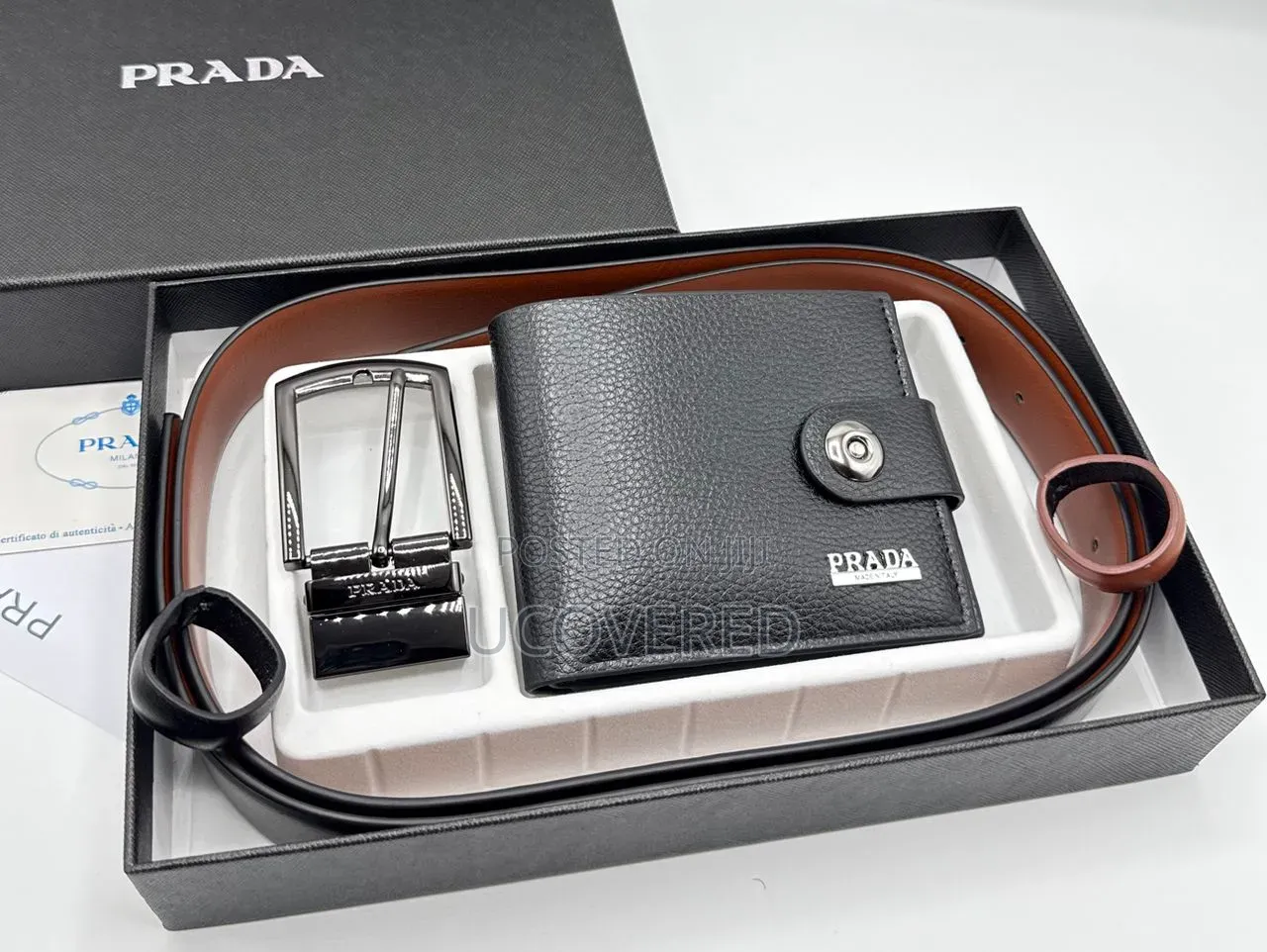 Branded Men's Wallet + Belt Gift Sets
