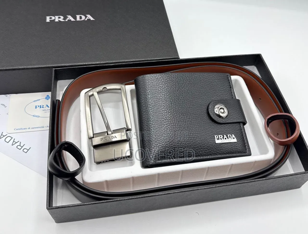 Branded Men's Wallet + Belt Gift Sets