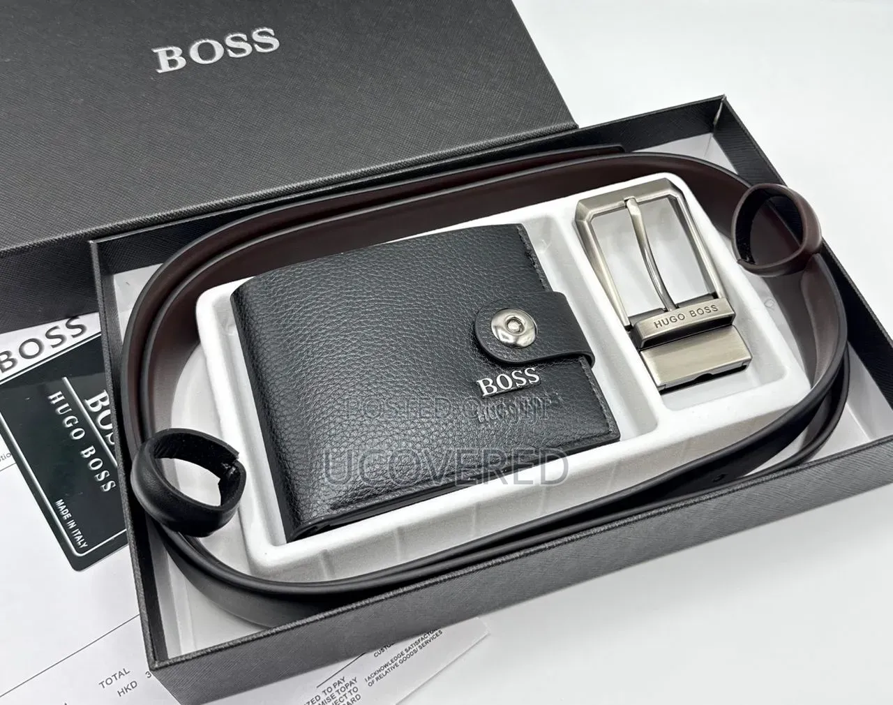 Branded Men's Wallet + Belt Gift Sets