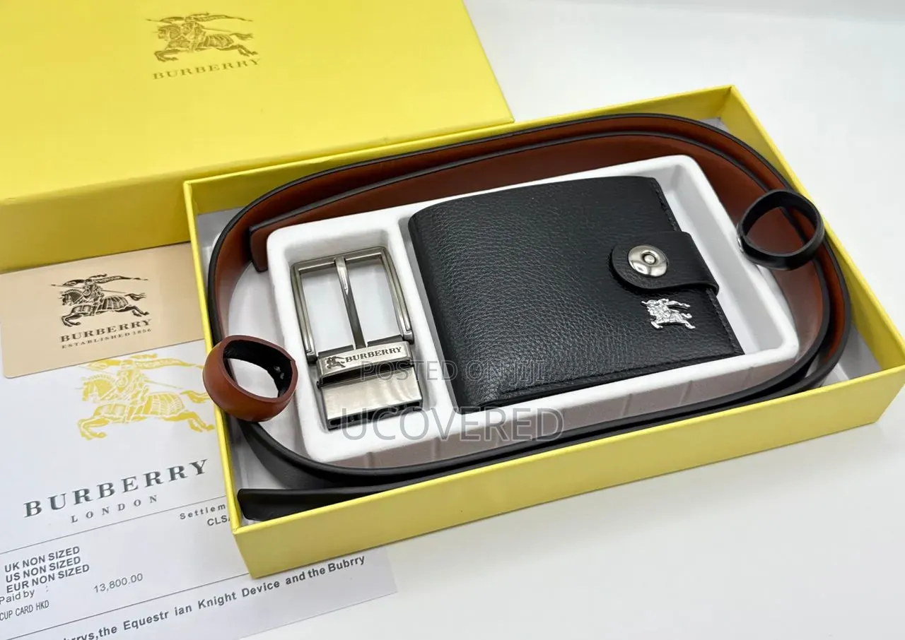 Branded Men's Wallet + Belt Gift Sets