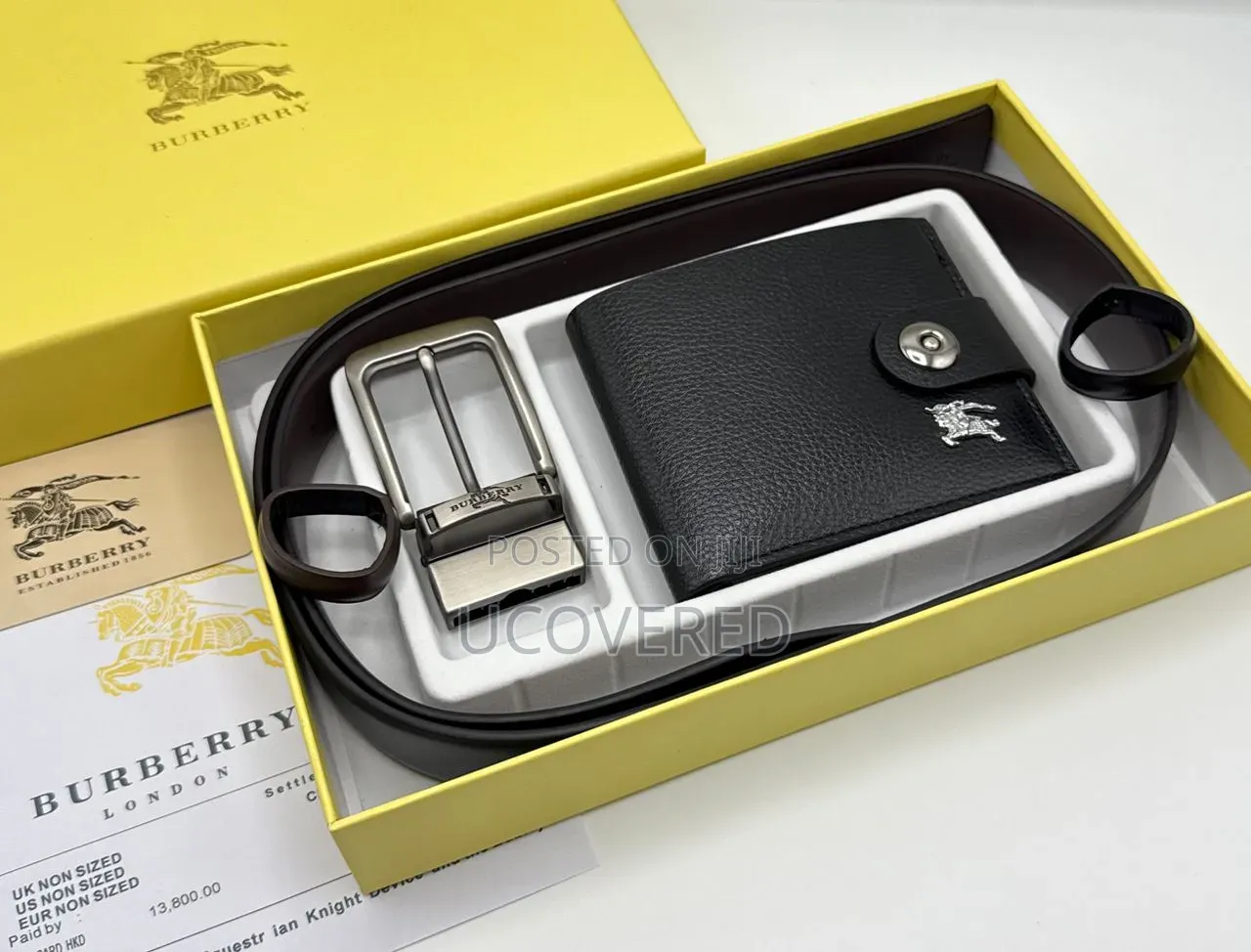Branded Men's Wallet + Belt Gift Sets