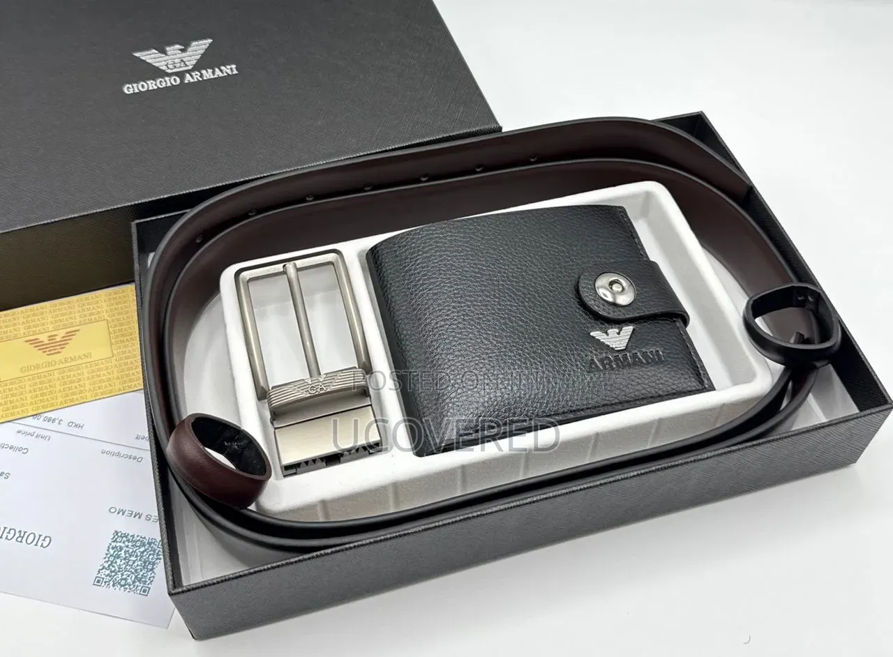 Branded Men's Wallet + Belt Gift Sets