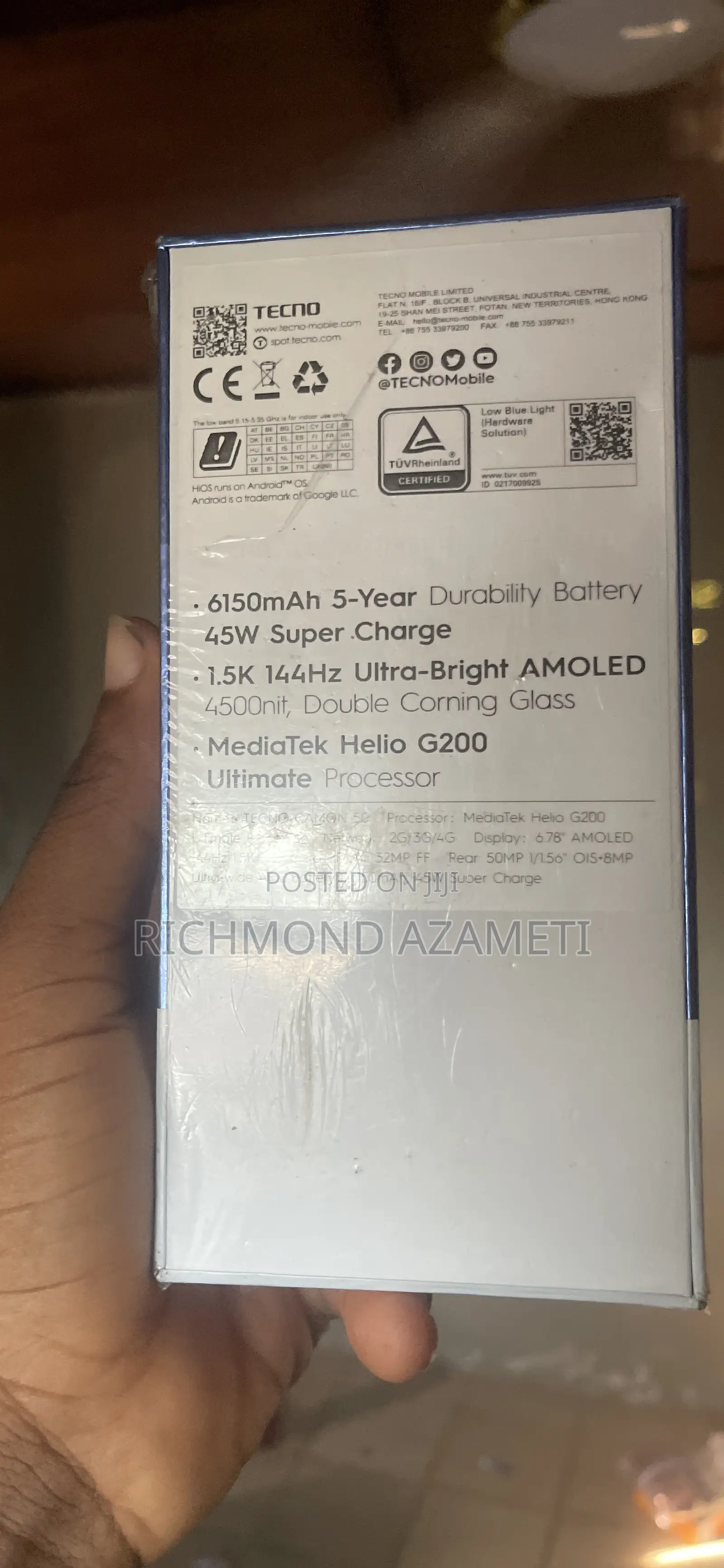 New Tecno Camon 50 256 GB Black