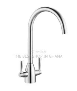 Chrome Twin Lever Kitchen Mixer Kitchen Tap Made of Chrome Finishing
