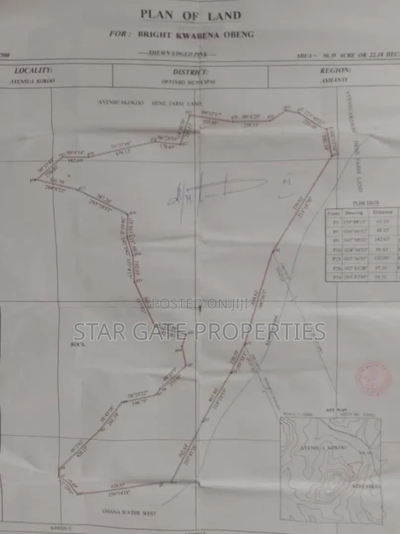 50 Acres Farm for Sale at Offinso ( Ayensua)