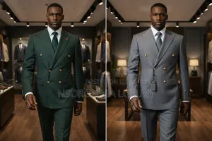 Elegant Gray Double Breasted Suit for Men in All Sizes