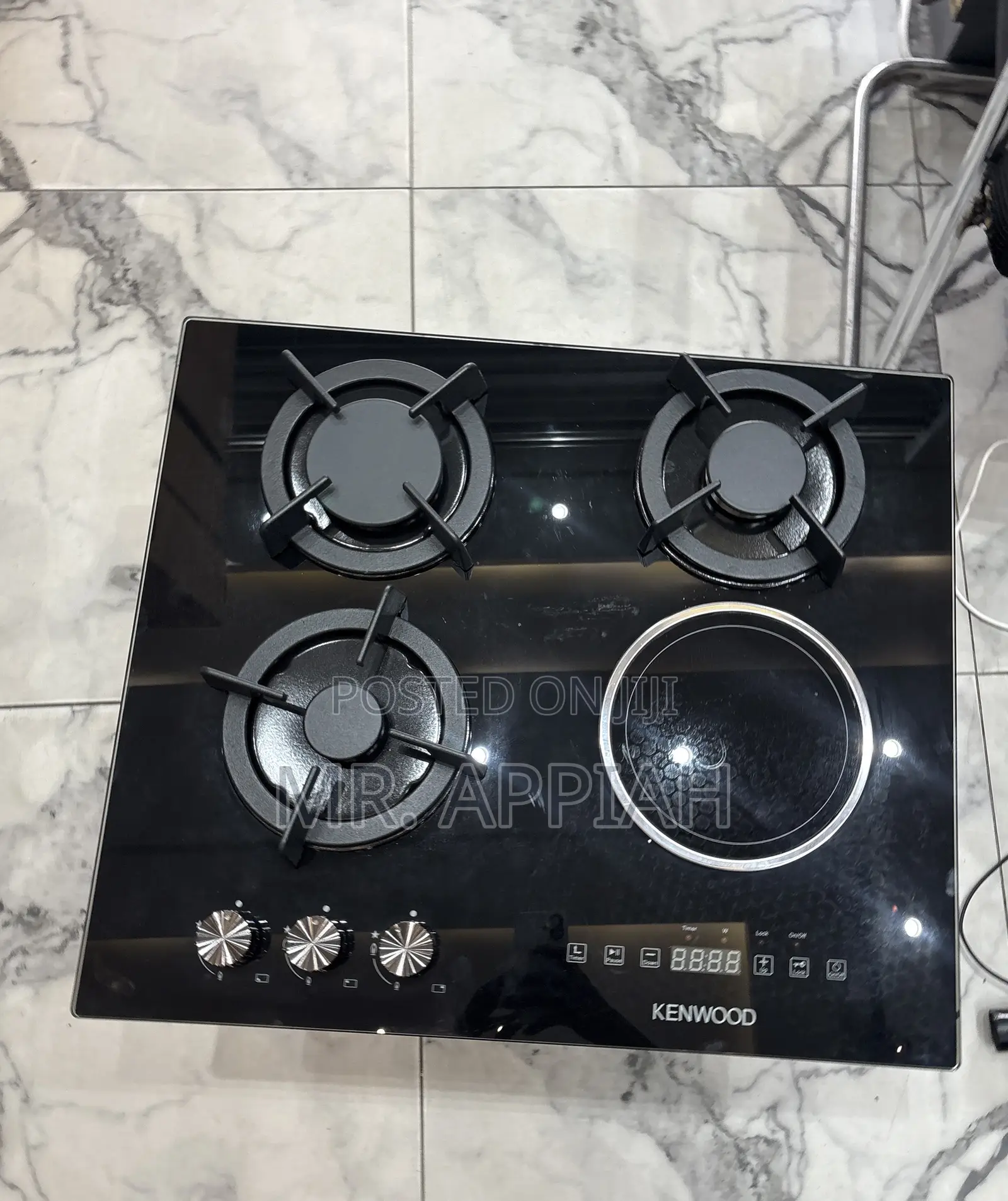 1 Electric With 3 Gas Built in Hob(Tempered Glass).