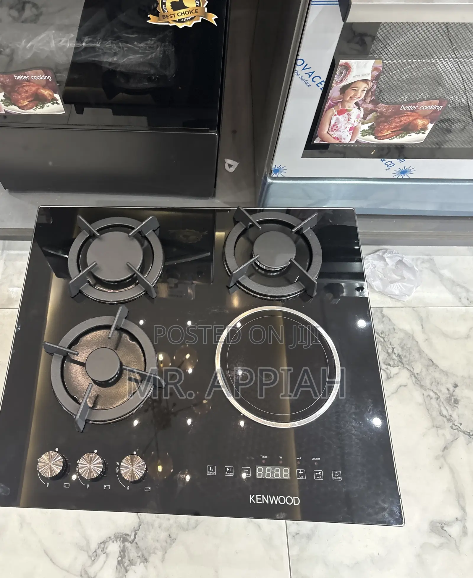 Shop Classic Kenwood 60cm 3 Gas With 1 Electric Hob(Tempered Glass)