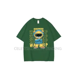 Trendy Green Cartoon Graphic T-Shirt for Men Women – Premium Casual