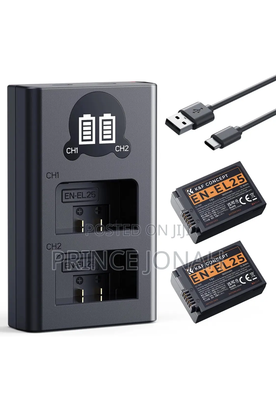 K F Concept En-el25 2-pack En-el25a Battery Charger Nikon Z50ii