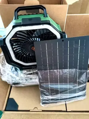 Breezemax 20000mah Solar Rechargeable Camping Fan With Solar Panels