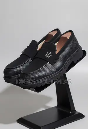 Black Suede and Design Leather Shoe