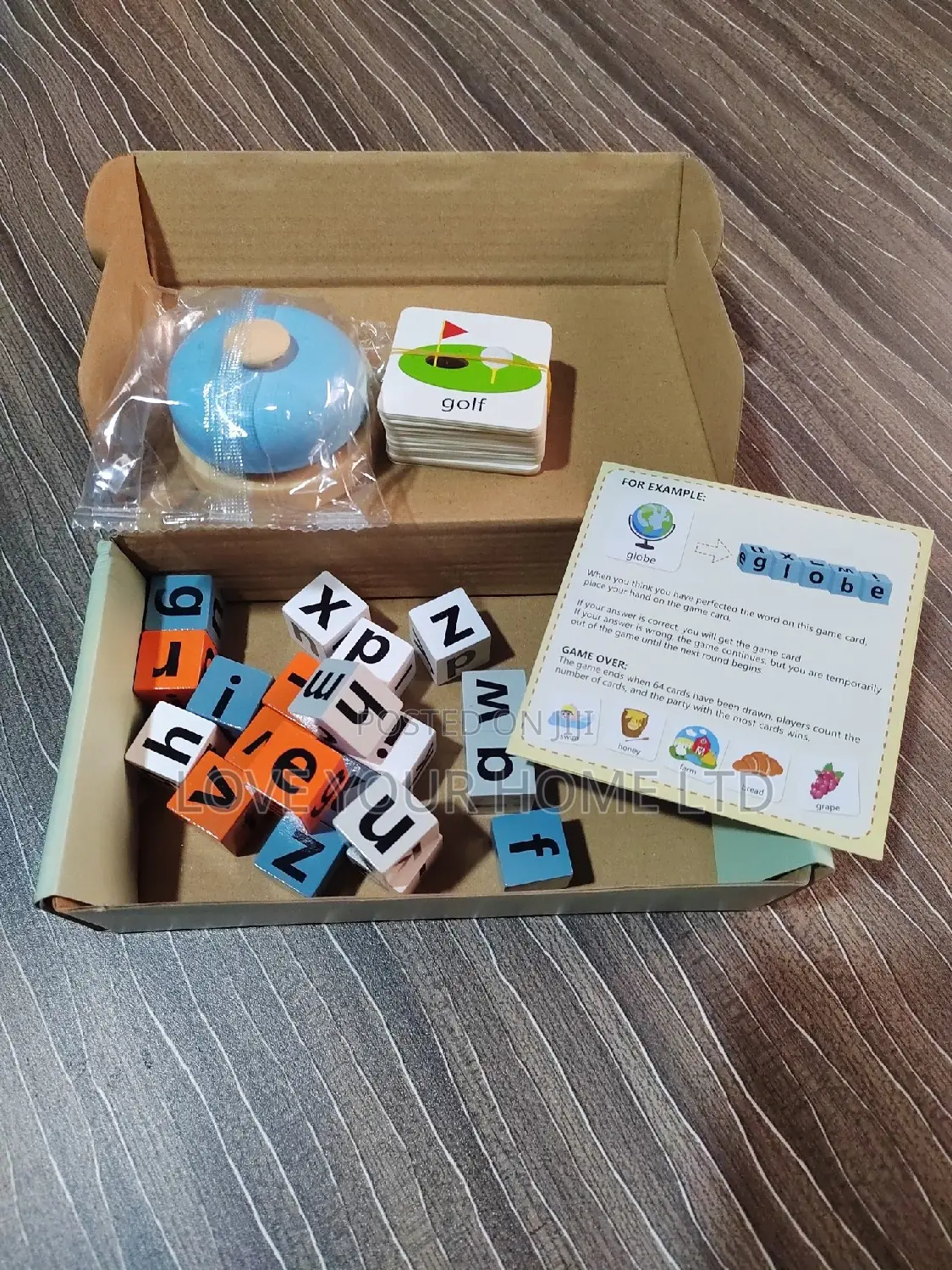 Educational Learning Toy With Letter Blocks Bell