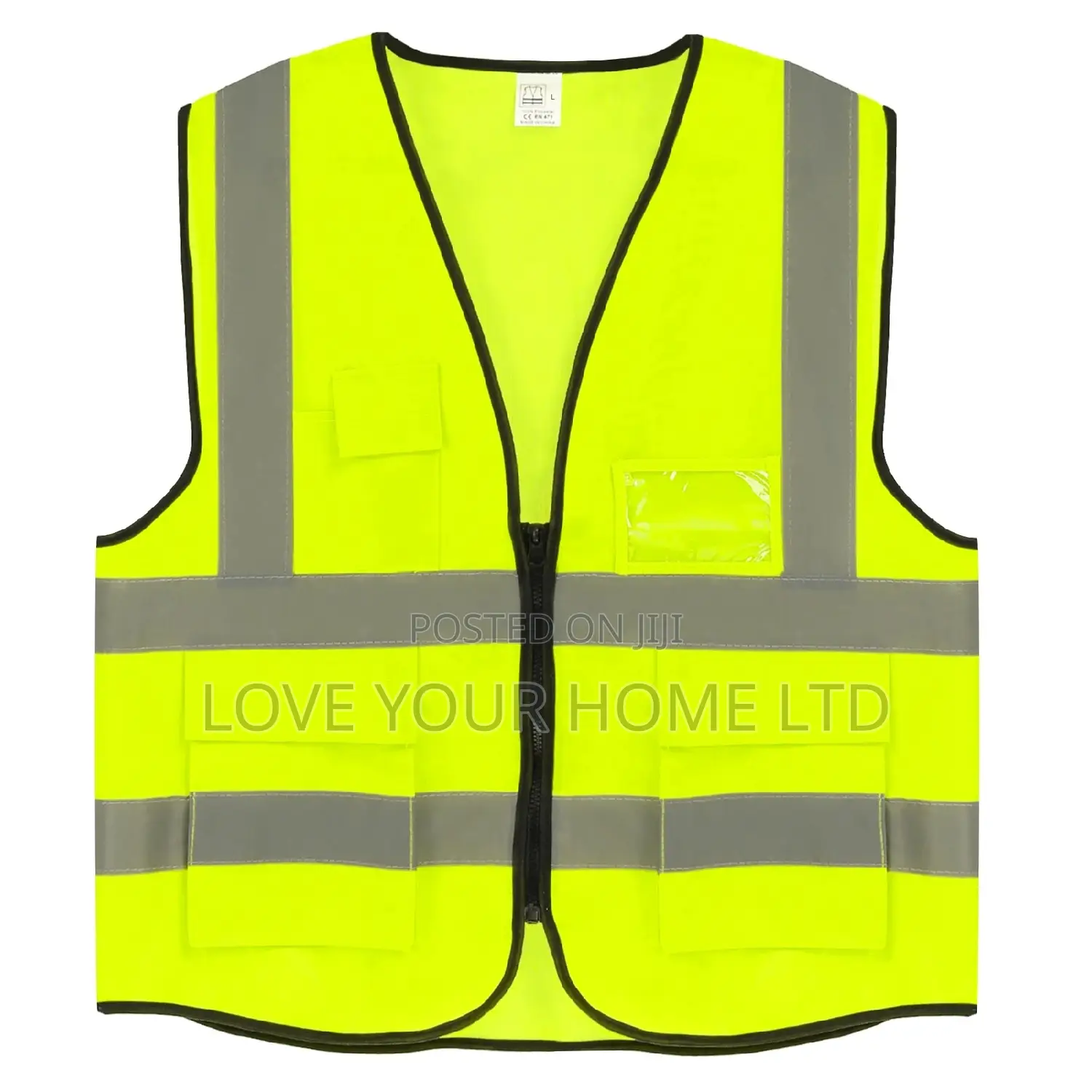 Reflective Safety Vest With Front Pocket Zipper For Men & Women –Green