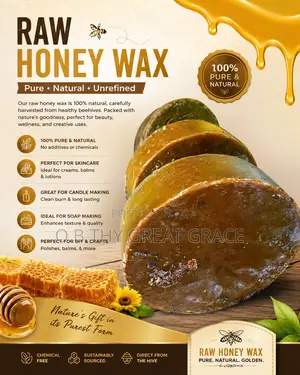  100% Raw Honey Wax  Pure • Natural • Unrefined