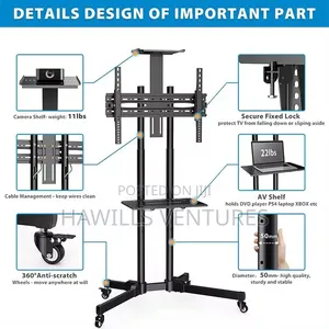 Mobile Tv Stand Typically Accommodate 32 -70" Screen.