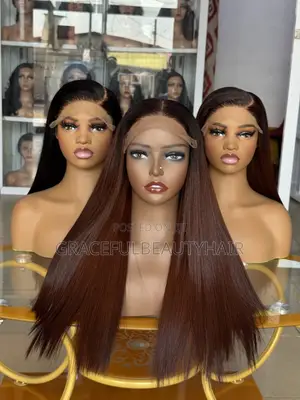 Chocolate Brown Bone Straight With 5x5 Closure 16 Inches