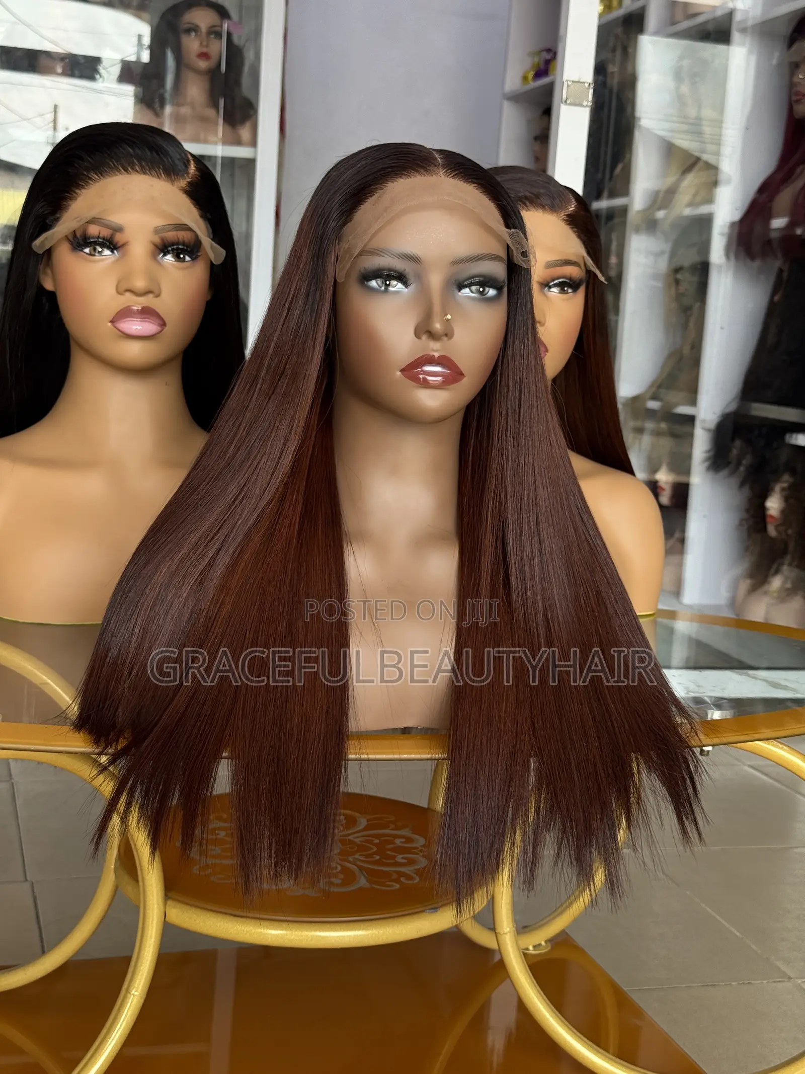 Chocolate Brown Bone Straight With 5x5 Closure 16 Inches
