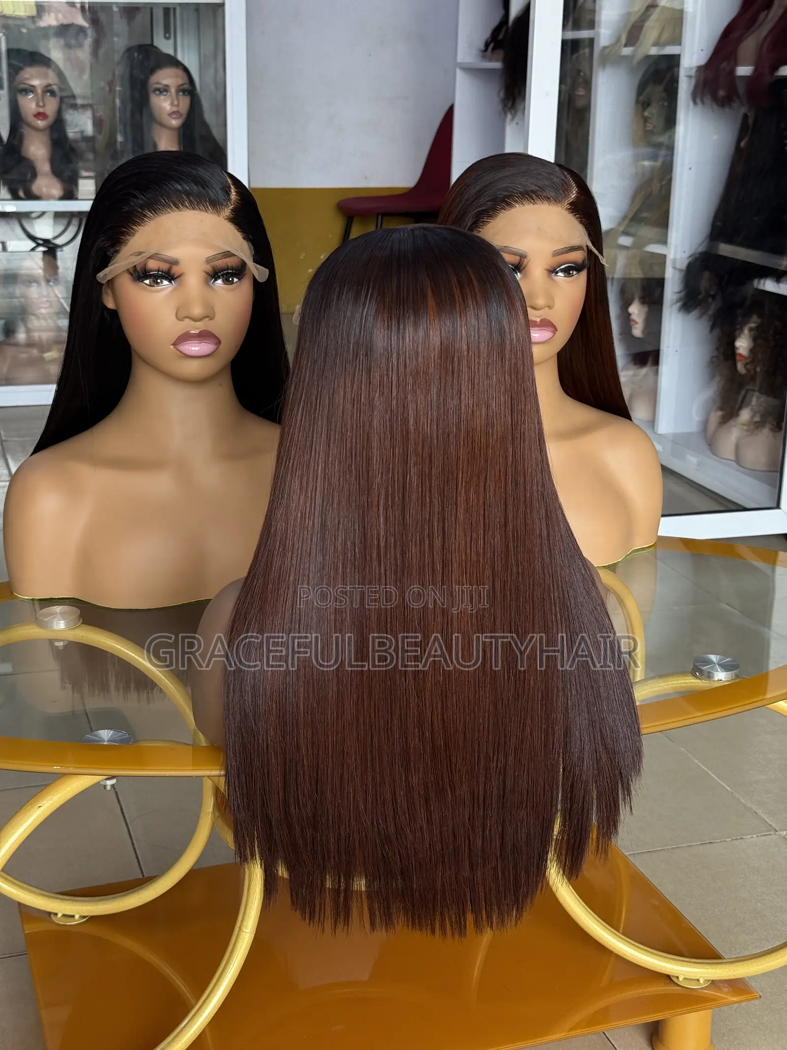Chocolate Brown Bone Straight With 5x5 Closure 16 Inches