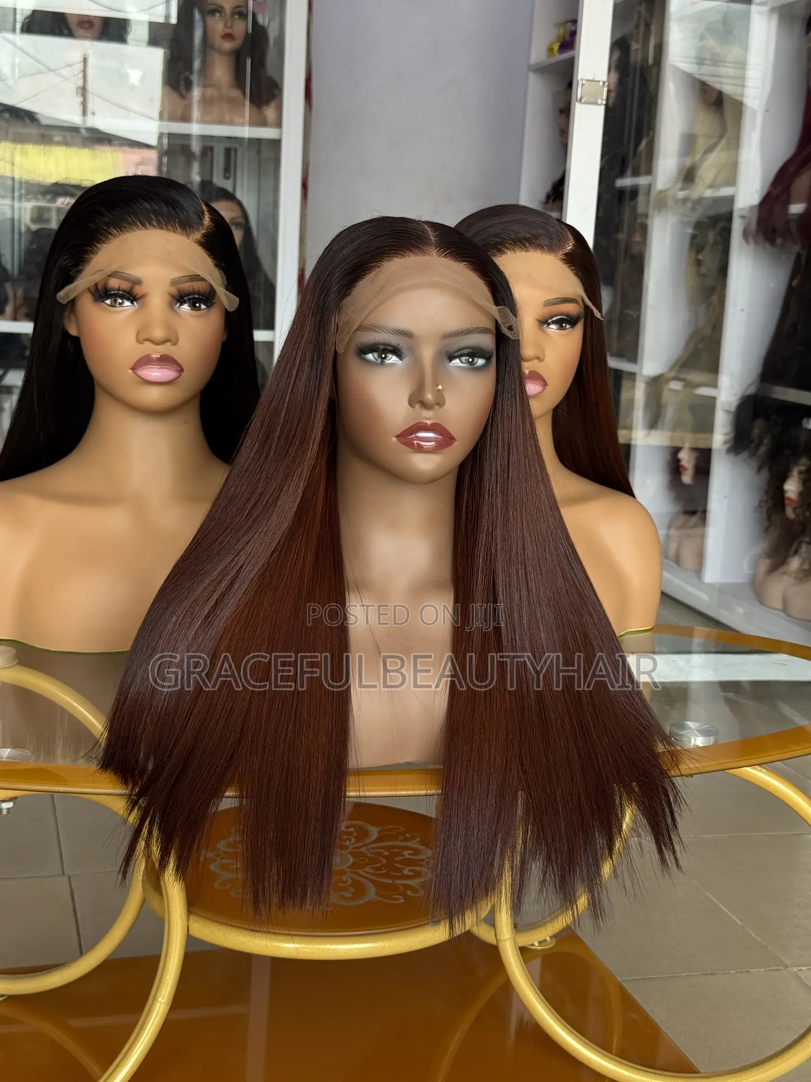 Chocolate Brown Bone Straight With 5x5 Closure 16 Inches