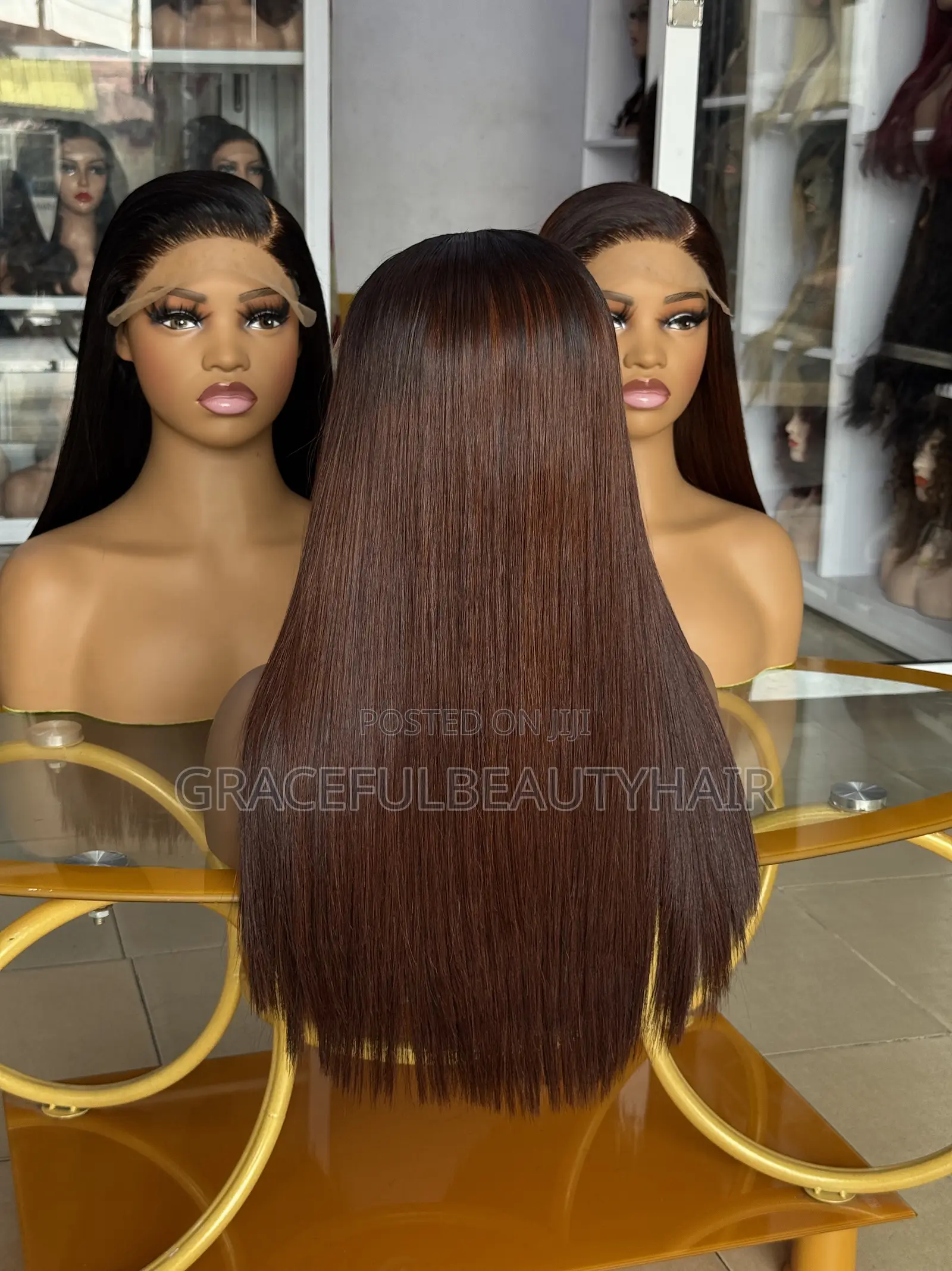 Chocolate Brown Bone Straight With 5x5 Closure 16 Inches
