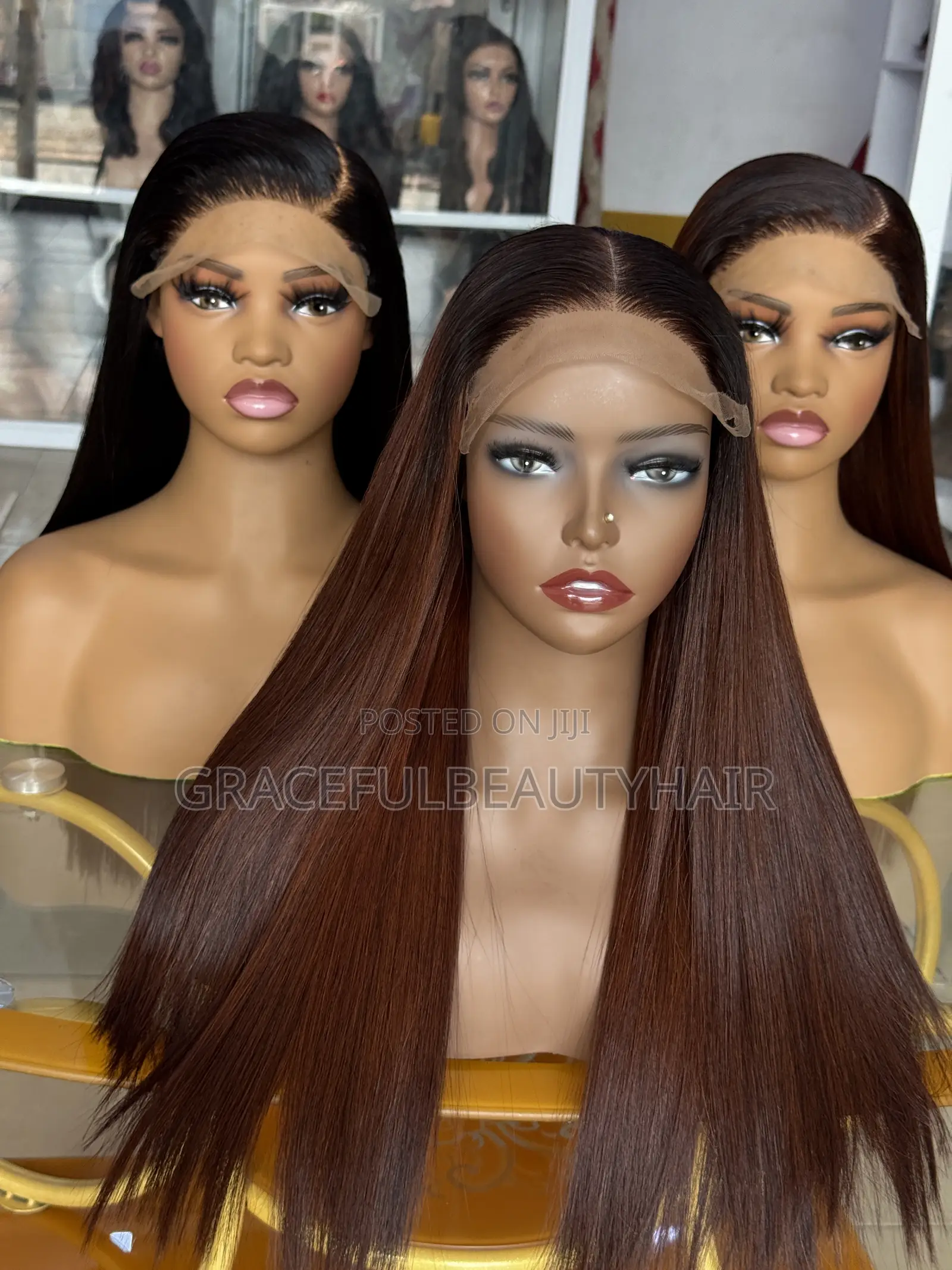 Chocolate Brown Bone Straight With 5x5 Closure 16 Inches
