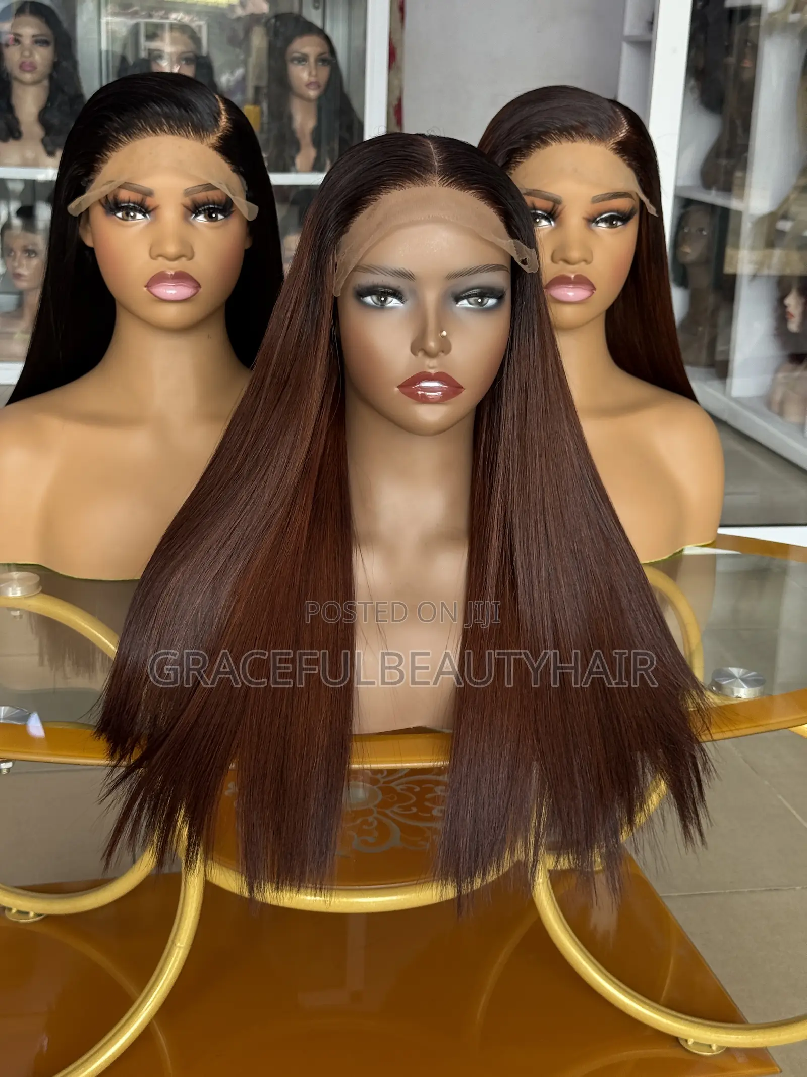 Chocolate Brown Bone Straight With 5x5 Closure 16 Inches