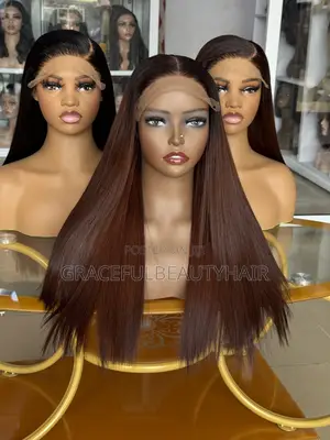 Chocolate Brown Bone Straight With 5x5 Closure 16 Inches