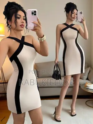 Elegant Cross-Strap Bodycon Mini Dress
