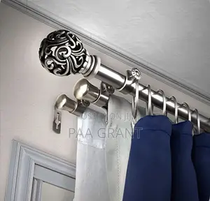Secure Support for Curtains (Extendable Double Curtains Rods