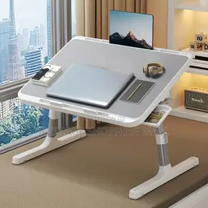 Modern Portable Laptop Bed Desk With Lamp Wireless Charging