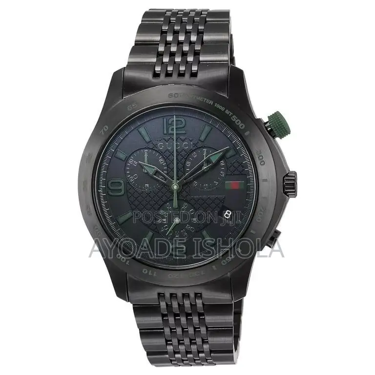 Gucci Men's G-Timeless Black Stainless Steel Sapphire Watch Ya126225a