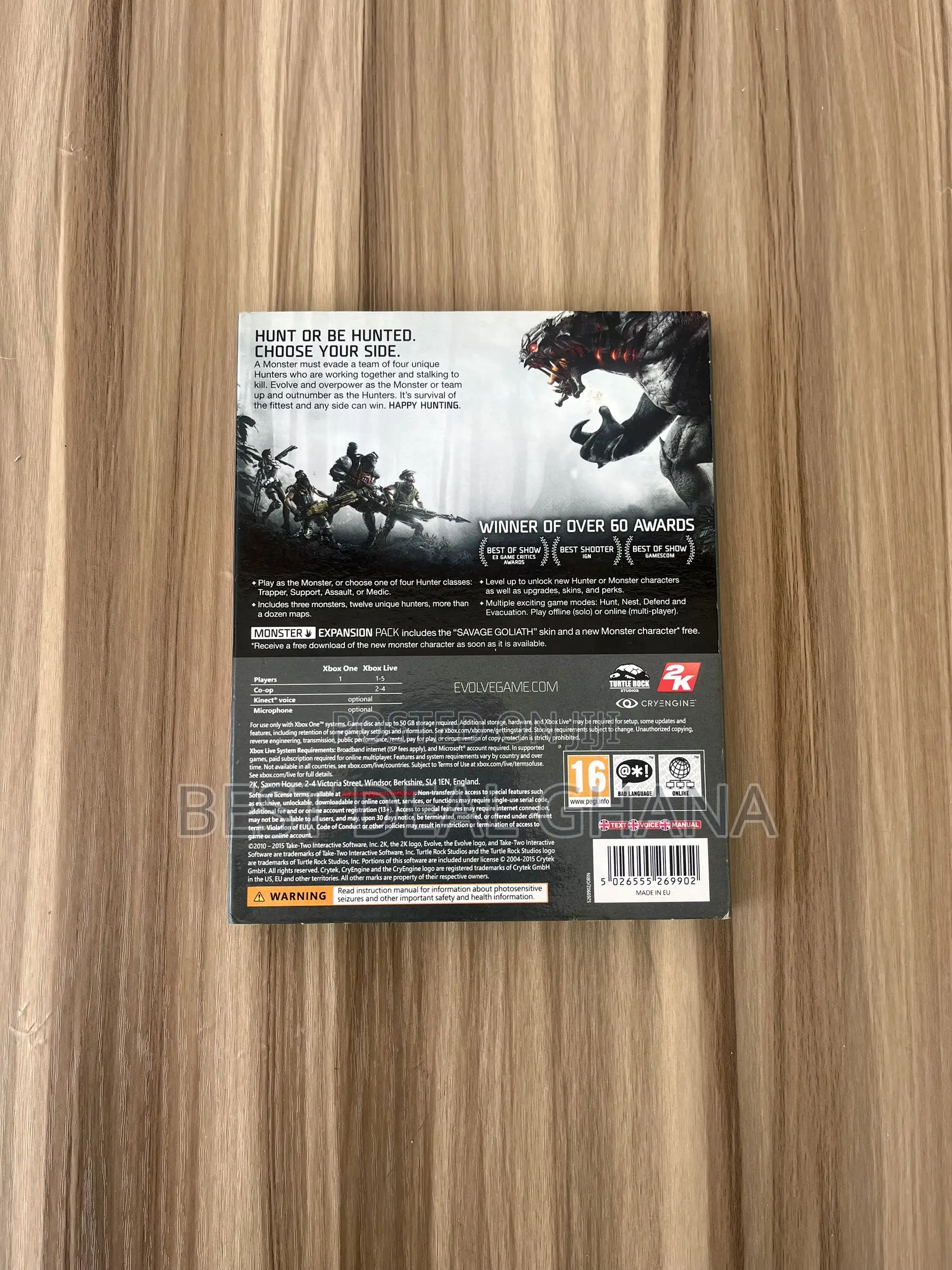 Evolve Xbox One Game Cd